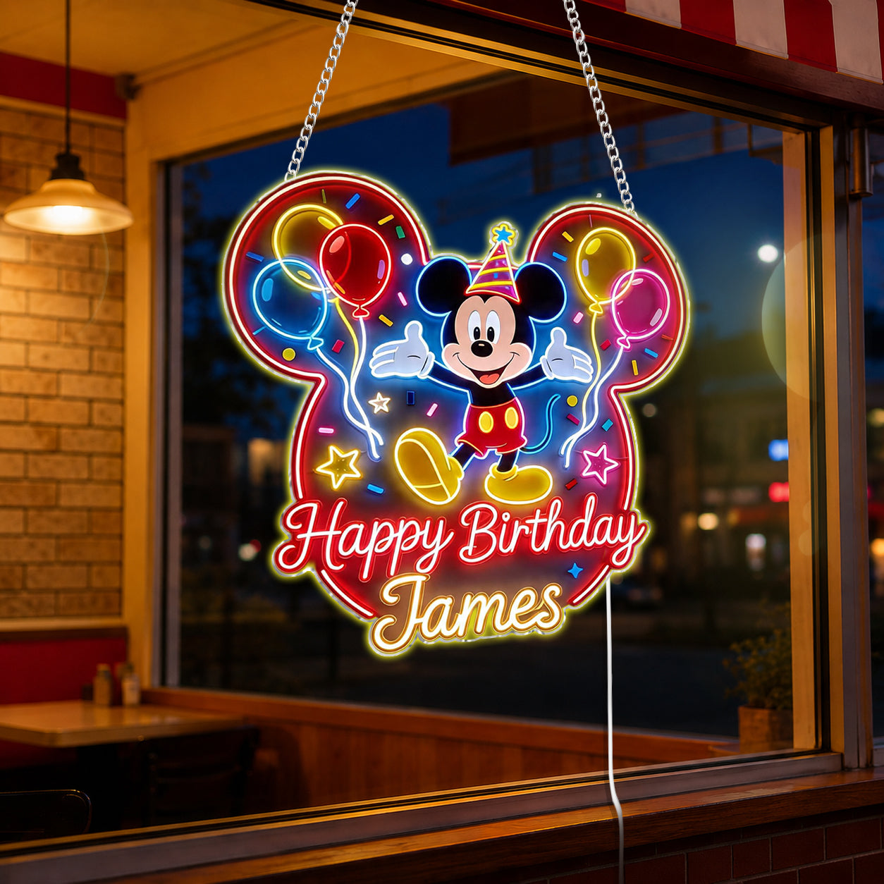 Happy Birthday - Personalized Mouse Neon LED Light Sign