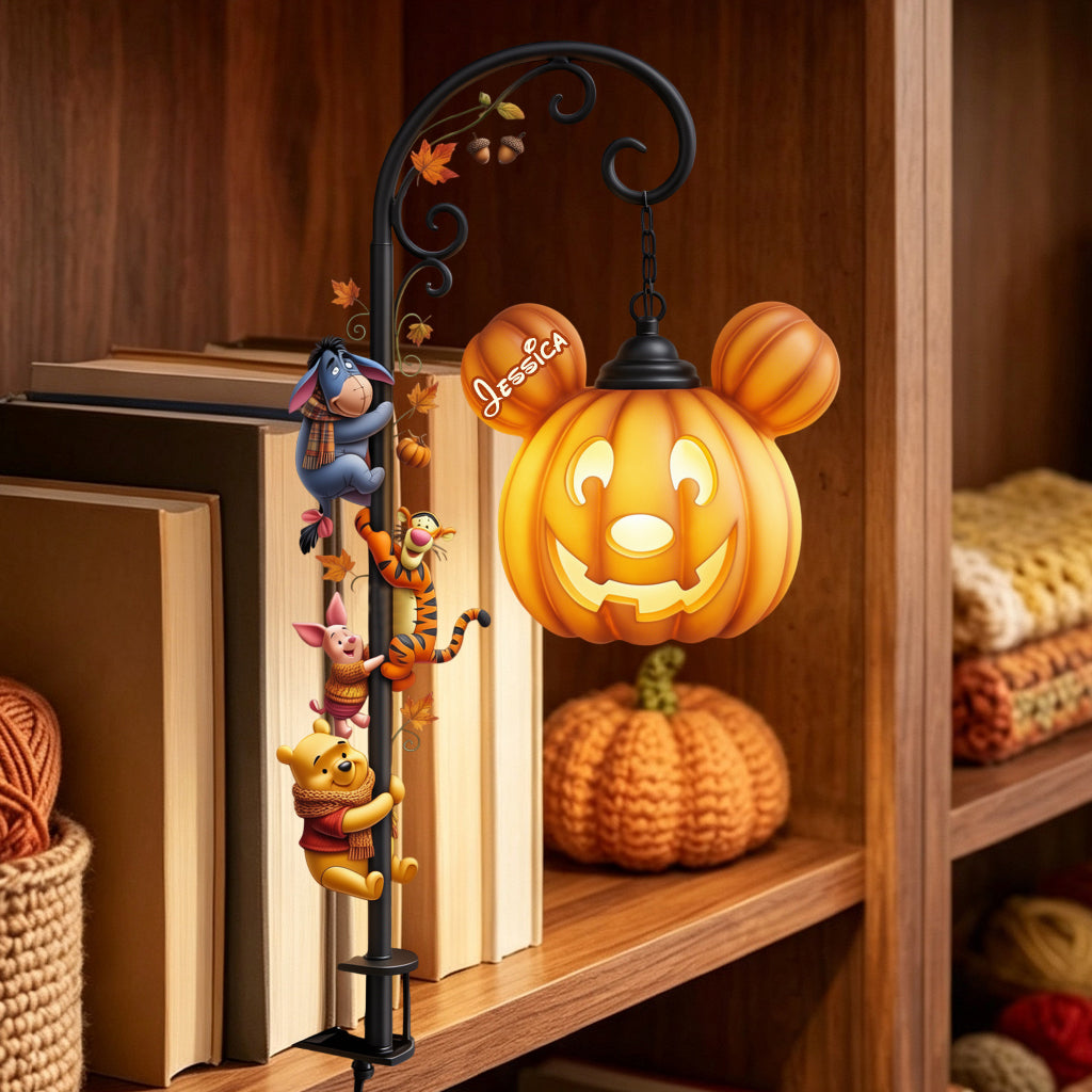 The Most Wonderful Time Of The Year - Personalized Yellow Bear Bookshelf Lamp