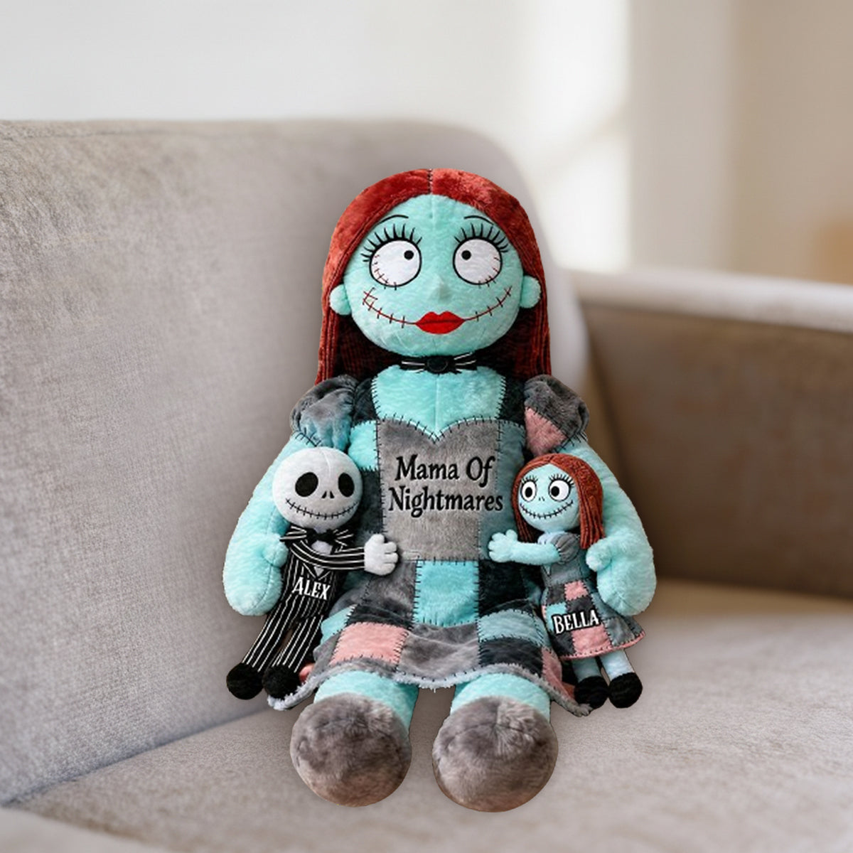 Mama Of Nightmares - Personalized Nightmare Premium Faux Fur Pillow
