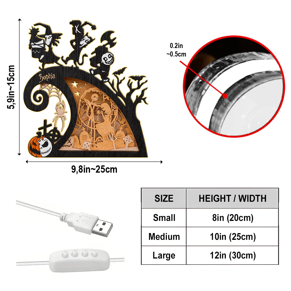 Nightmare - Personalized Nightmare Acrylic LED Night Light
