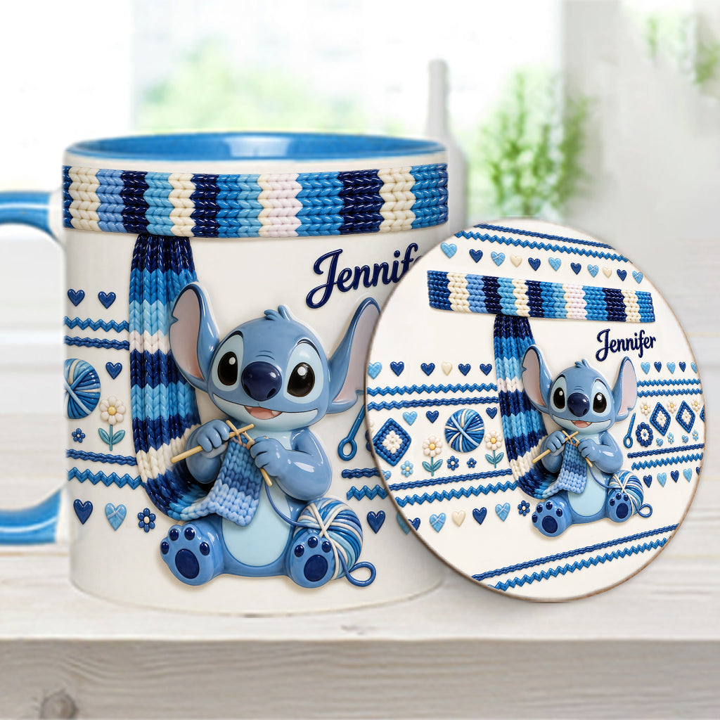 Ohana Loves Crocheting - Personalized Ohana Accent Mug & Coaster