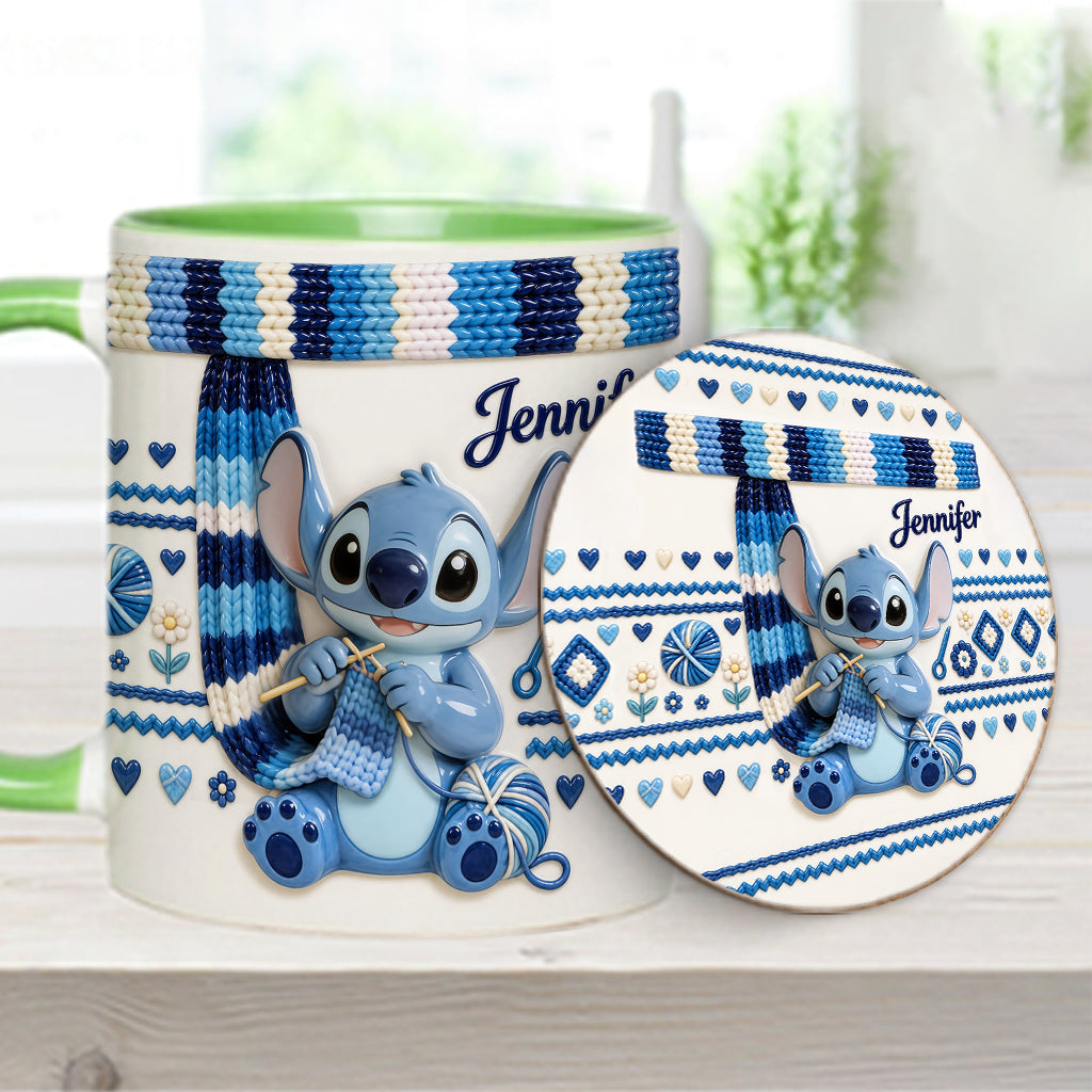 Ohana Loves Crocheting - Personalized Ohana Accent Mug & Coaster