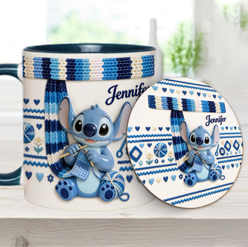 Ohana Loves Crocheting - Personalized Ohana Accent Mug & Coaster