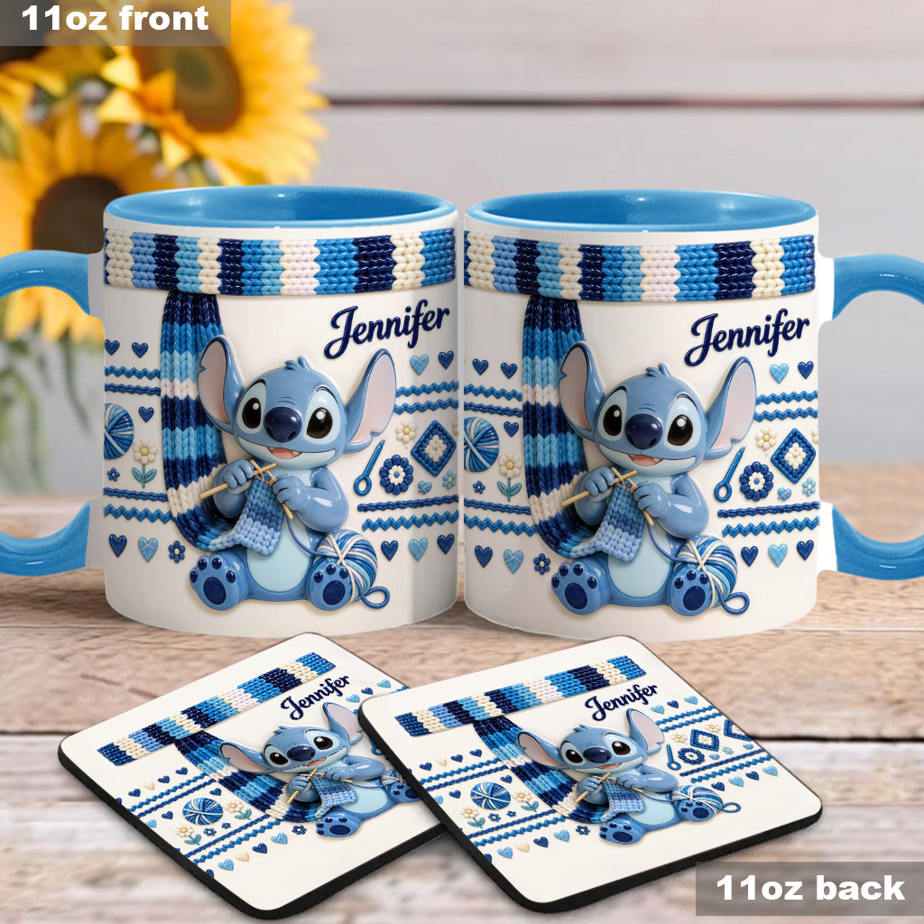 Ohana Loves Crocheting - Personalized Ohana Accent Mug & Coaster