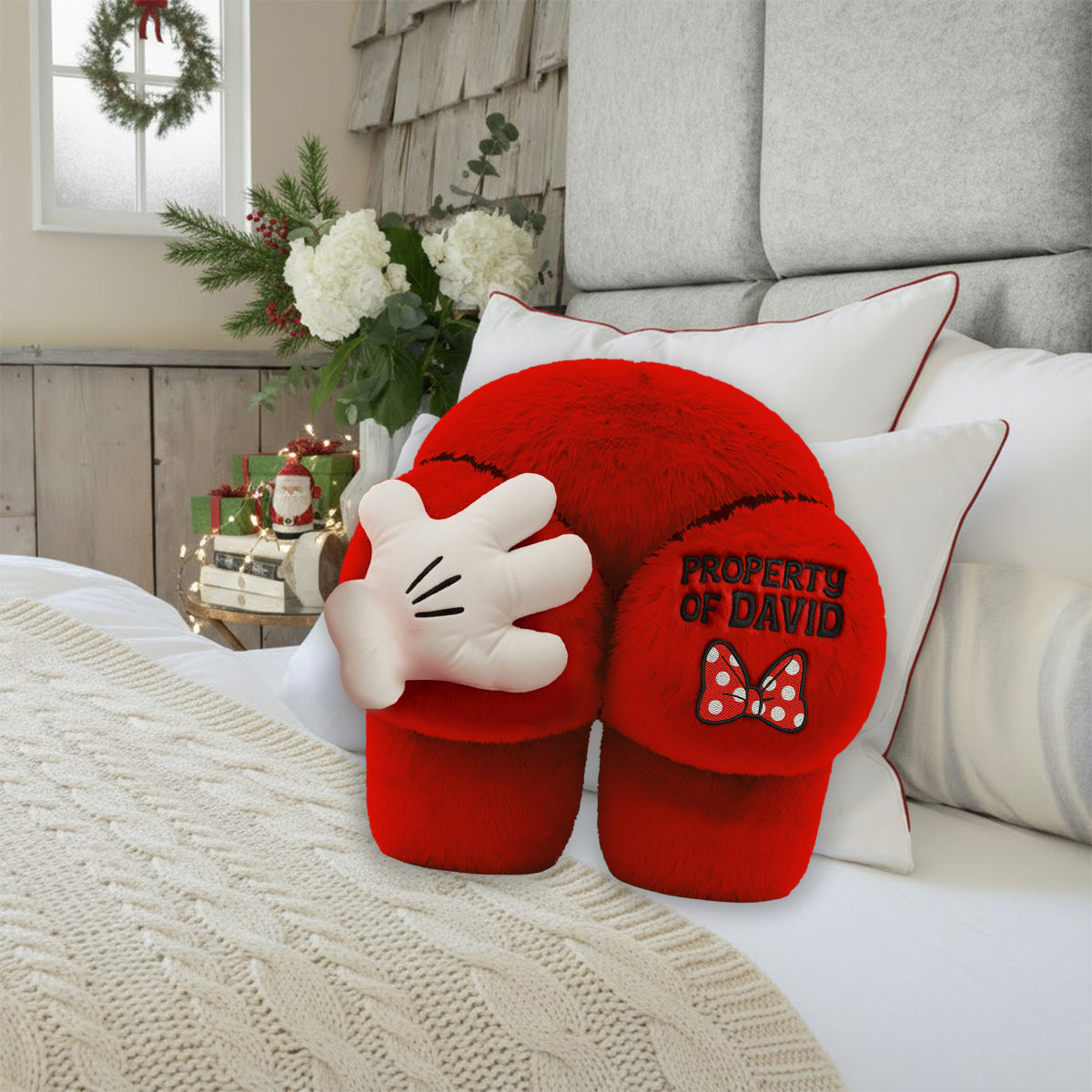 Property Of My Man - Personalized Mouse Faux Fur Shaped Pillow