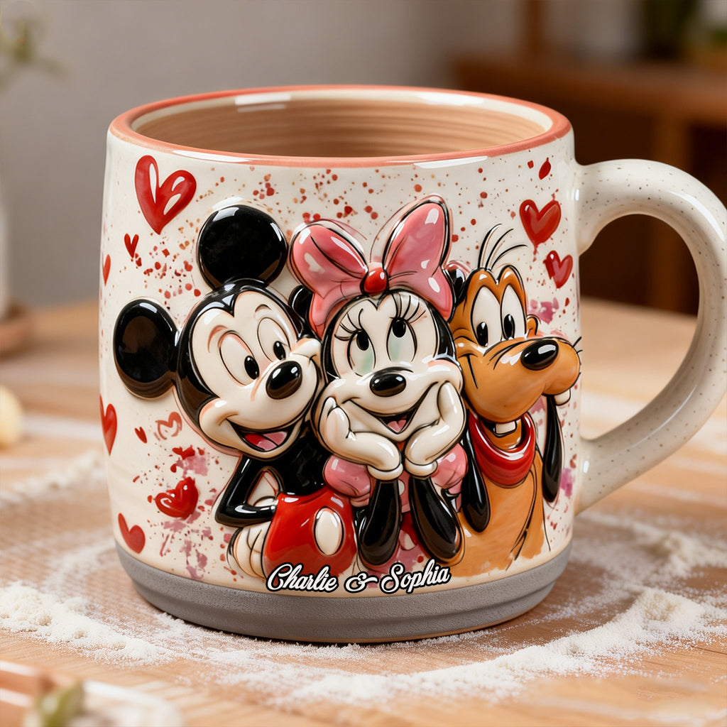 You And Me - Personalized Mouse Printed Pottery Mug