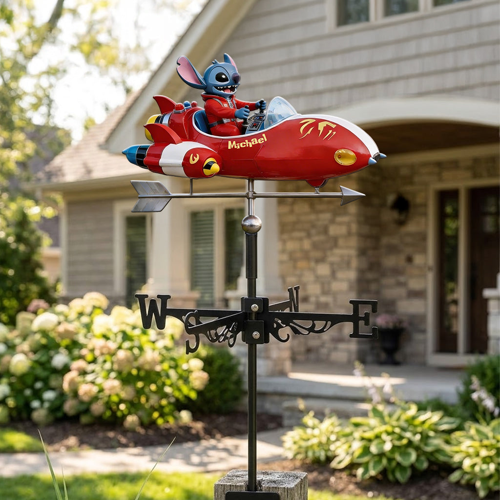 Alien Spaceship - Personalized Ohana Weather Vane