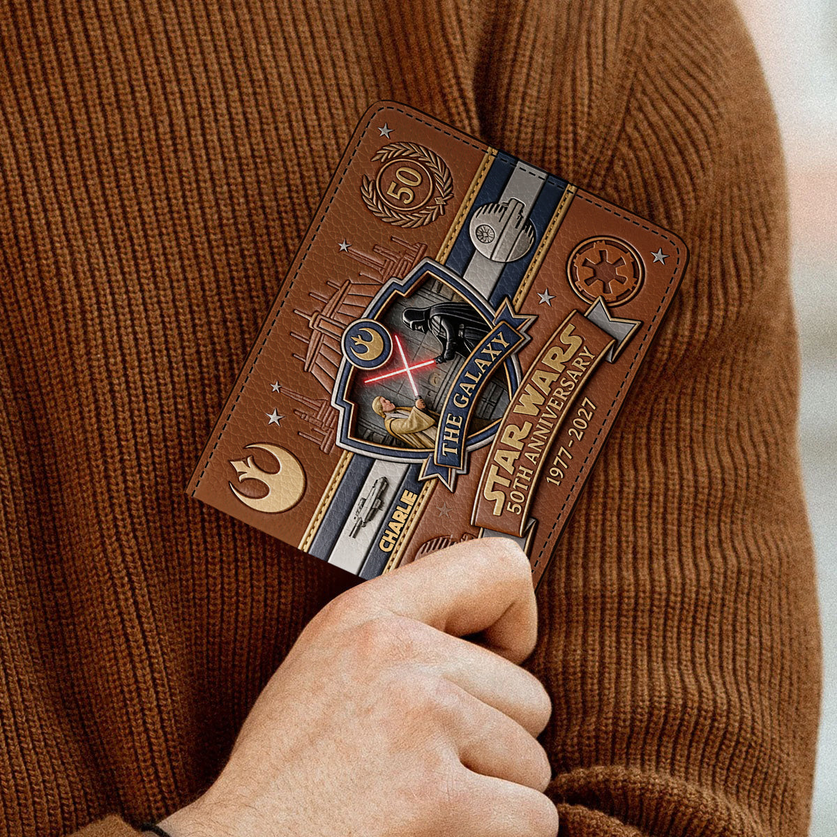 50th Anniversary - Personalized The Force Leather Wallet