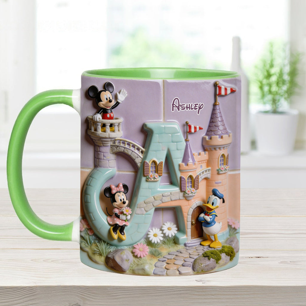 Magical Alphabet Letter Custom Name - Personalized Mouse Accent Mug & Coaster