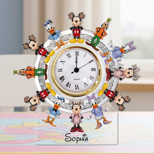 Mouse Club House - Personalized Mouse Acrylic Clock Plaque