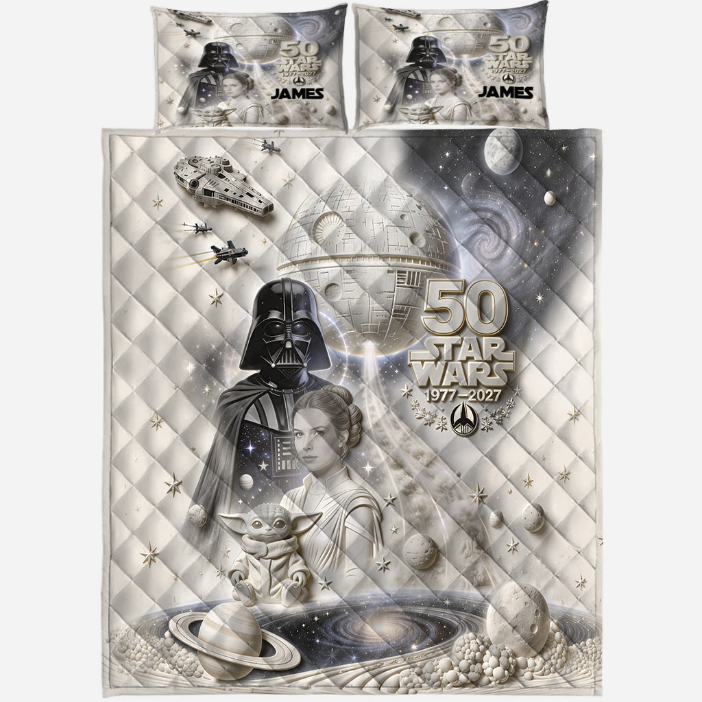 Dark Side 50th Anniversary - Personalized The Force Quilt Set