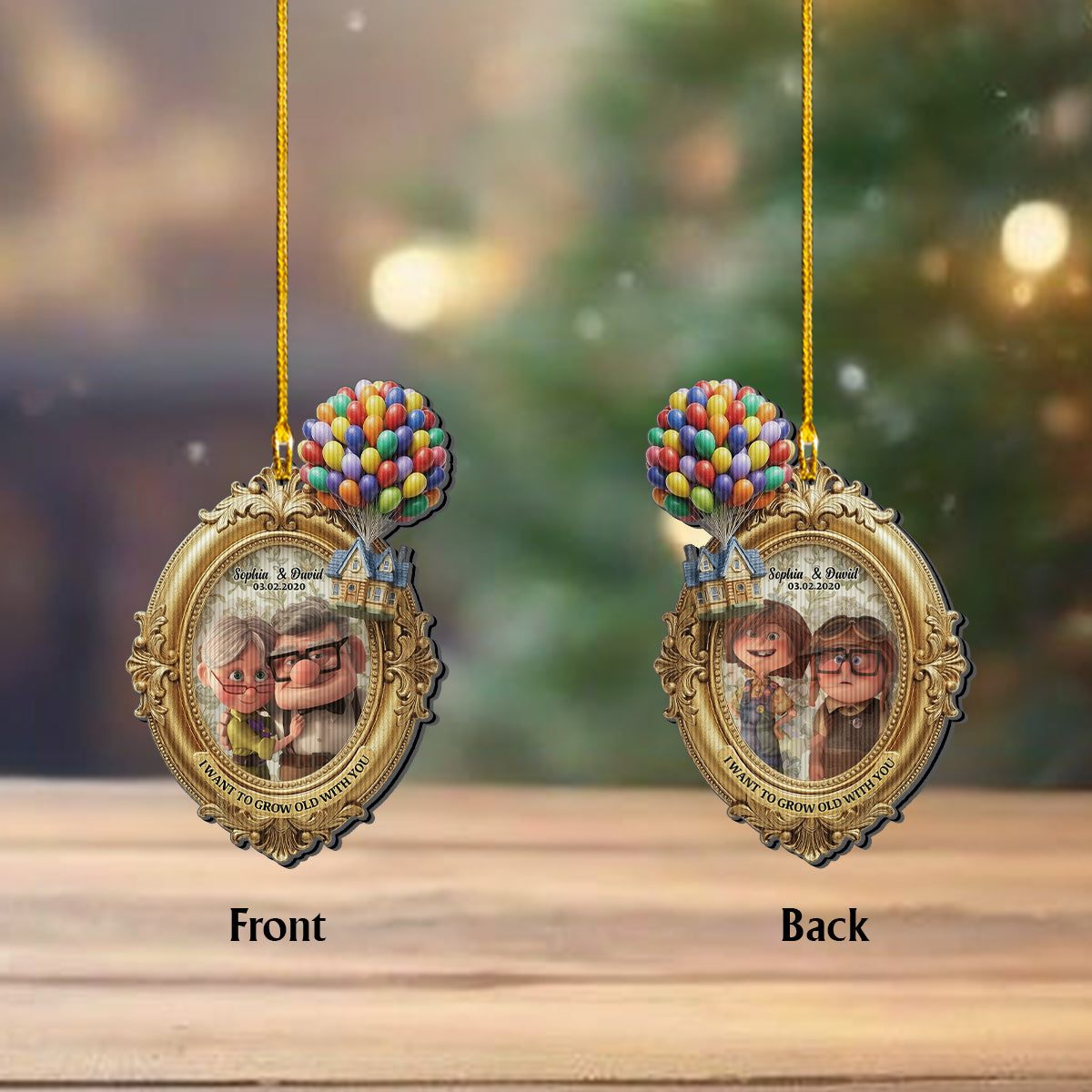 Grow Old With My Greatest Adventure - Personalized Couple Lenticular Ornament