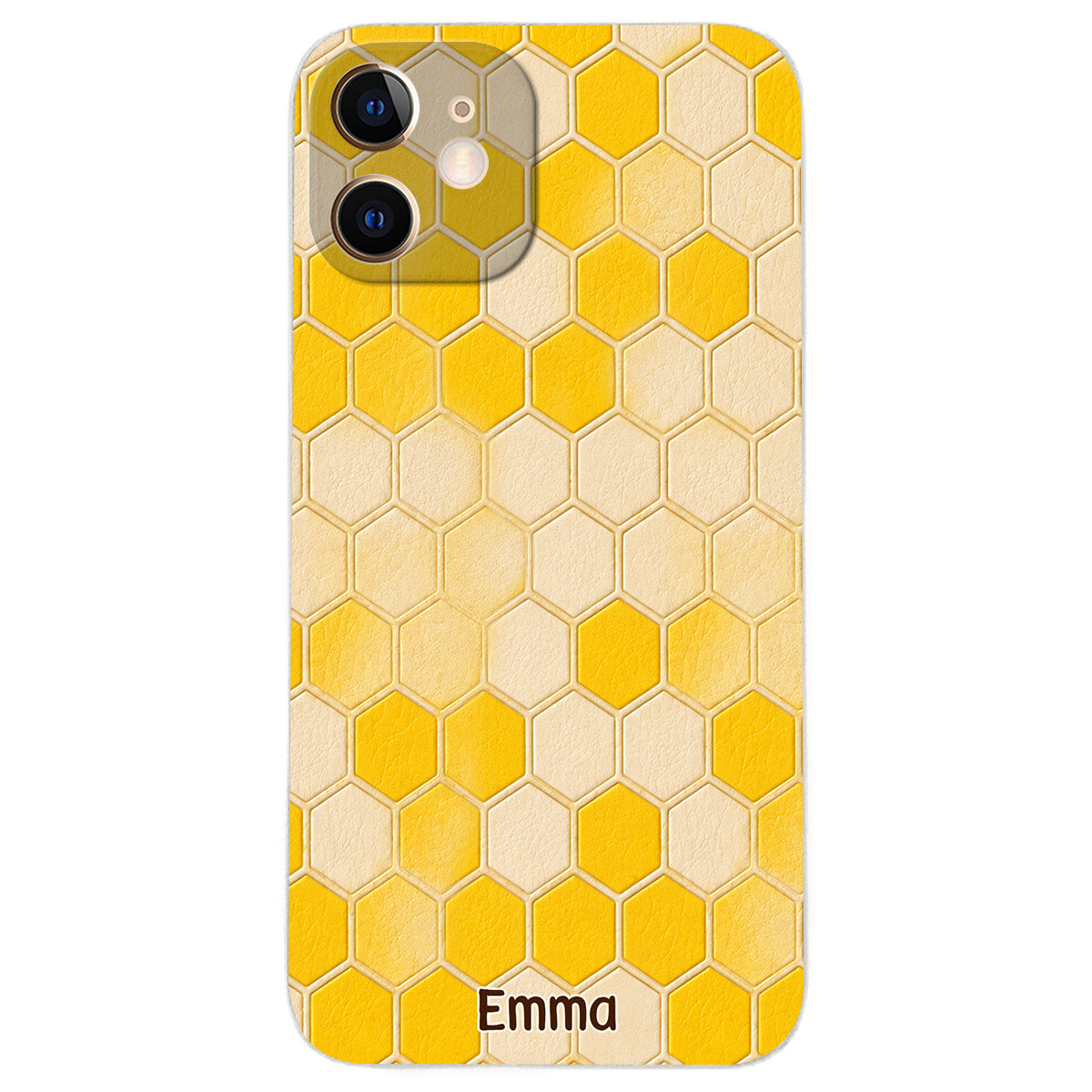 Winnie Friends Leather Case & Dangling Charm - Personalized Yellow Bear 3D Embossed Leather Phone Case