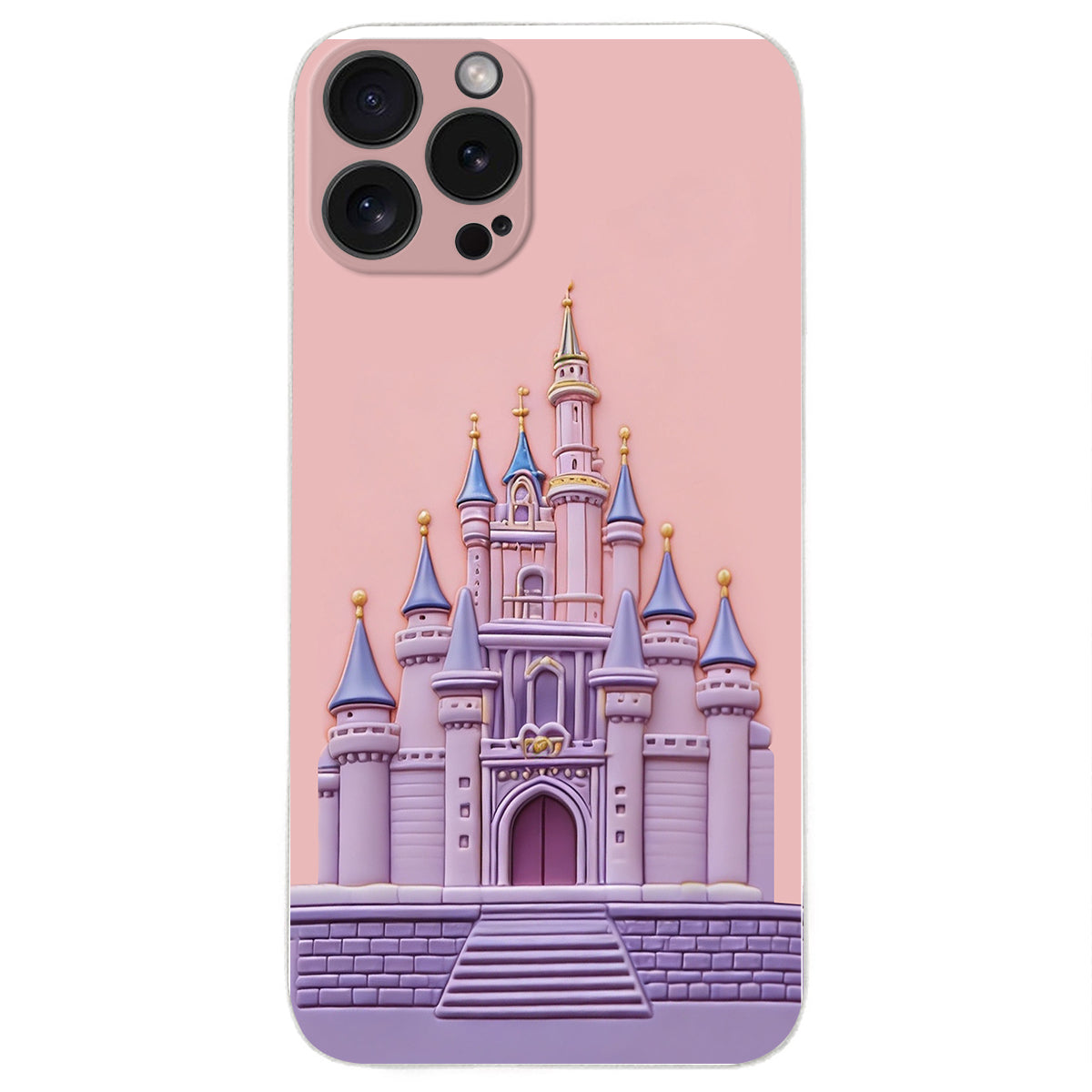 Magical Castle Friends Leather Phone Case & Charm Set - Personalized Mouse 3D Embossed Leather Phone Case