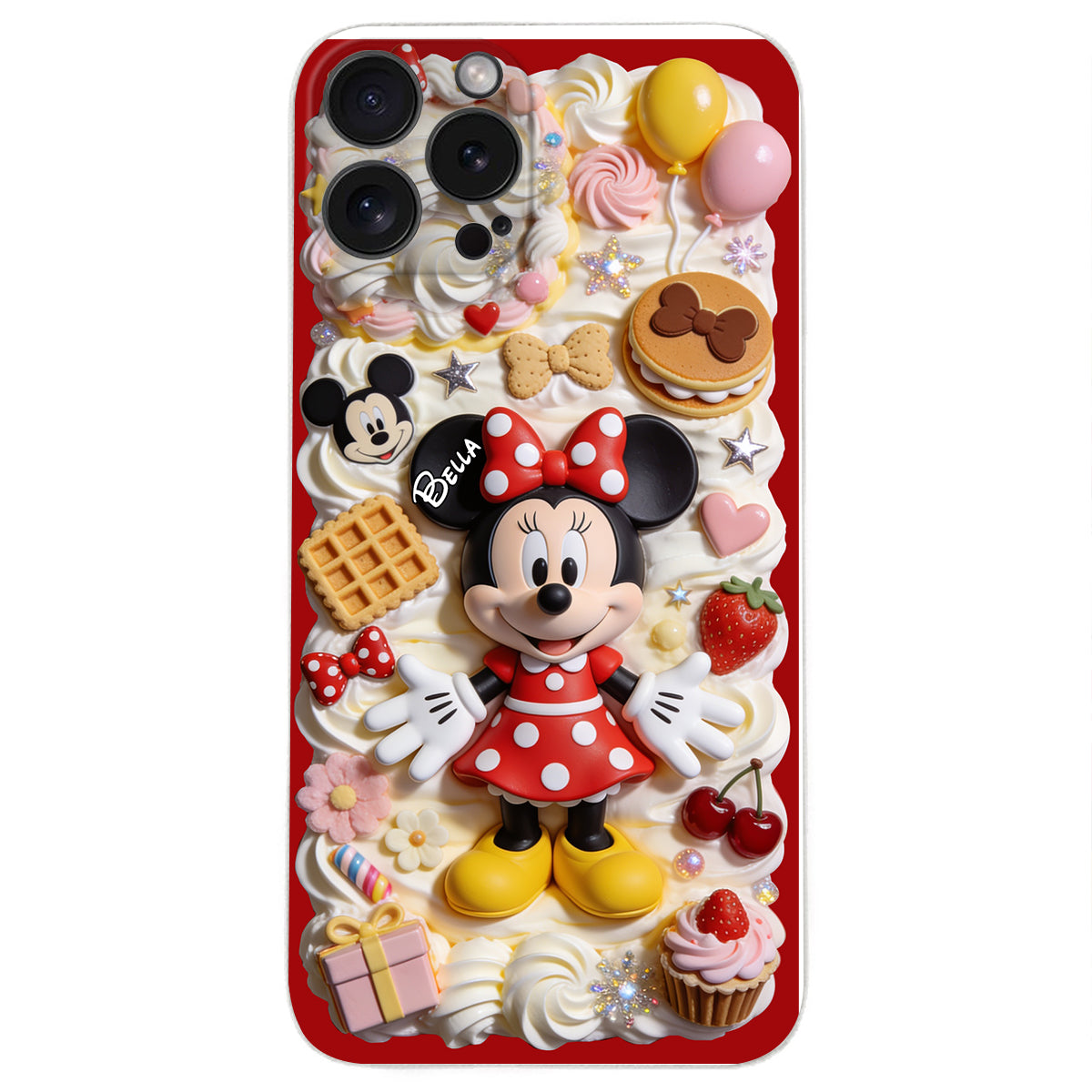 Sweet Magic - Personalized Mouse 3D Embossed Leather Phone Case