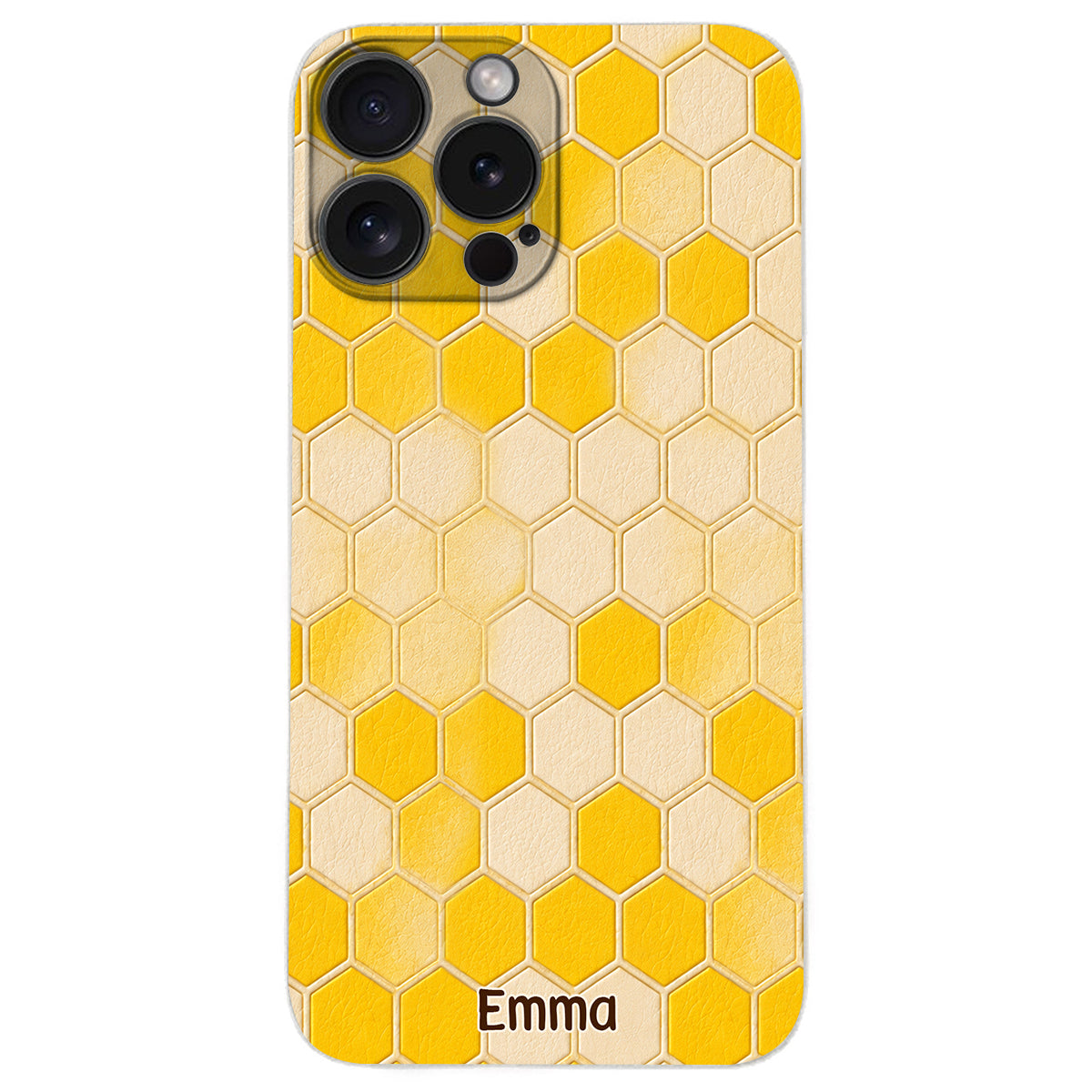 Winnie Friends Leather Case & Dangling Charm - Personalized Yellow Bear 3D Embossed Leather Phone Case