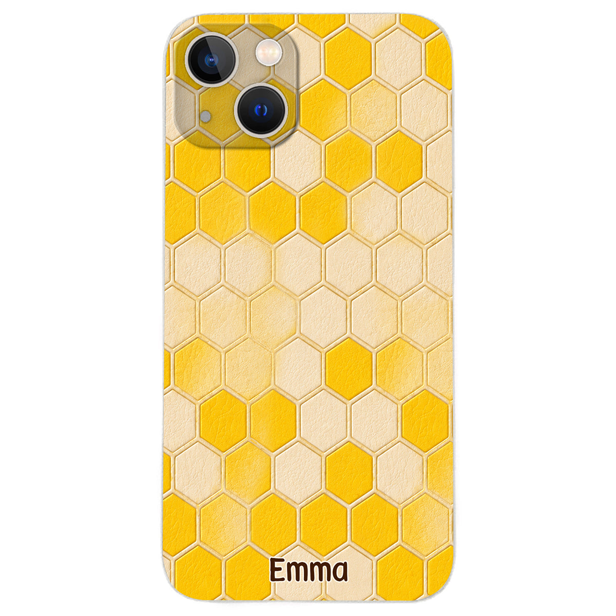 Winnie Friends Leather Case & Dangling Charm - Personalized Yellow Bear 3D Embossed Leather Phone Case