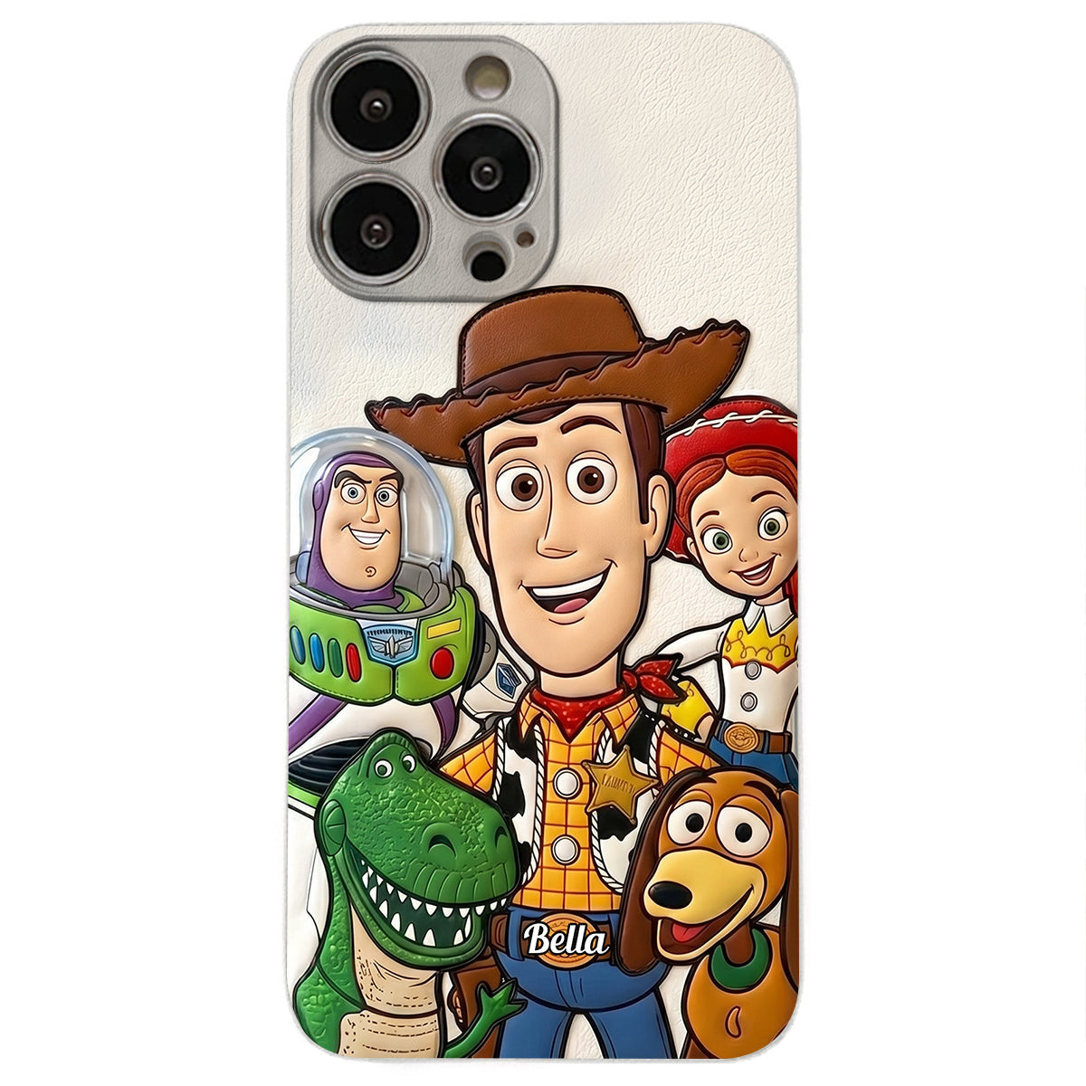 Galaxy And Western Buddy Toy - Personalized Movie For Kids 3D Embossed Leather Phone Case