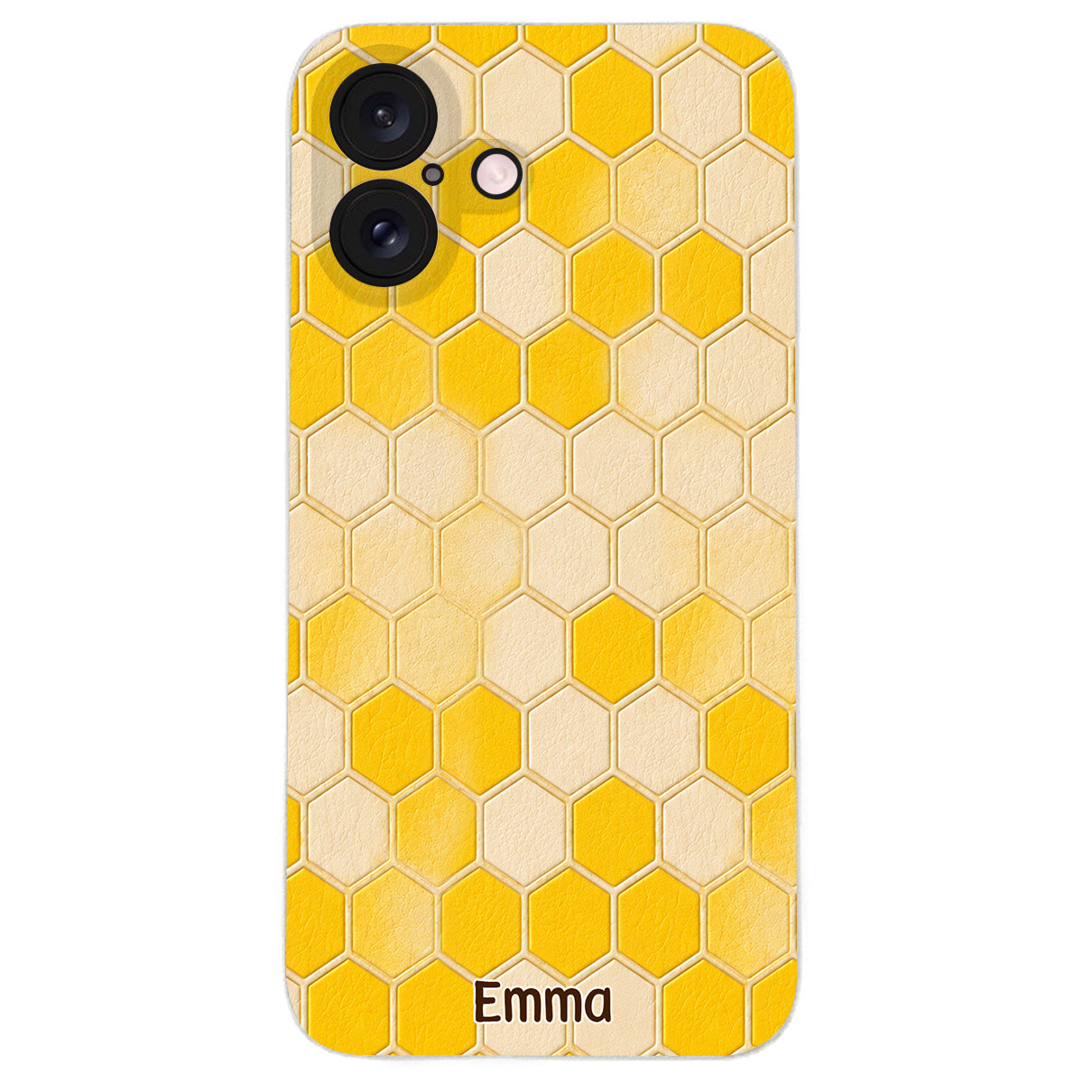 Winnie Friends Leather Case & Dangling Charm - Personalized Yellow Bear 3D Embossed Leather Phone Case