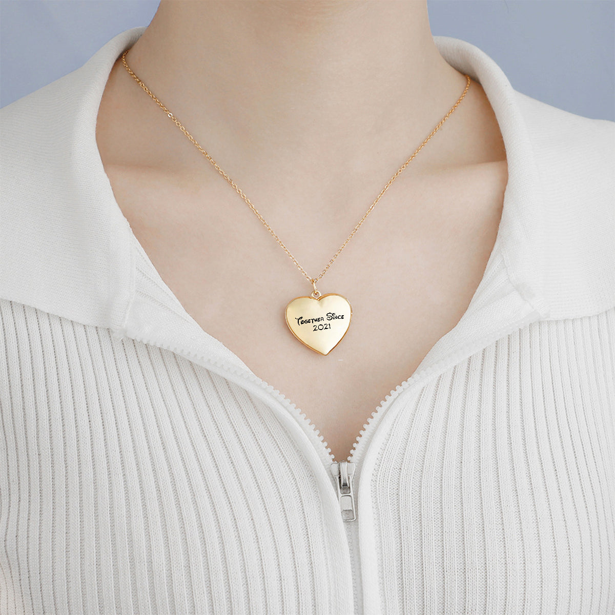 Ohana Couple Locket - Personalized Ohana Locket Pendant Necklace
