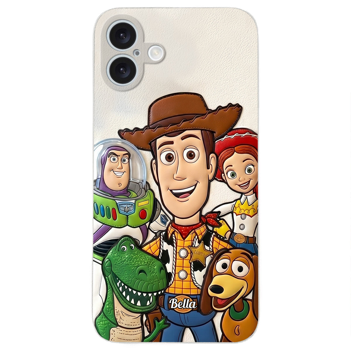 Galaxy And Western Buddy Toy - Personalized Movie For Kids 3D Embossed Leather Phone Case
