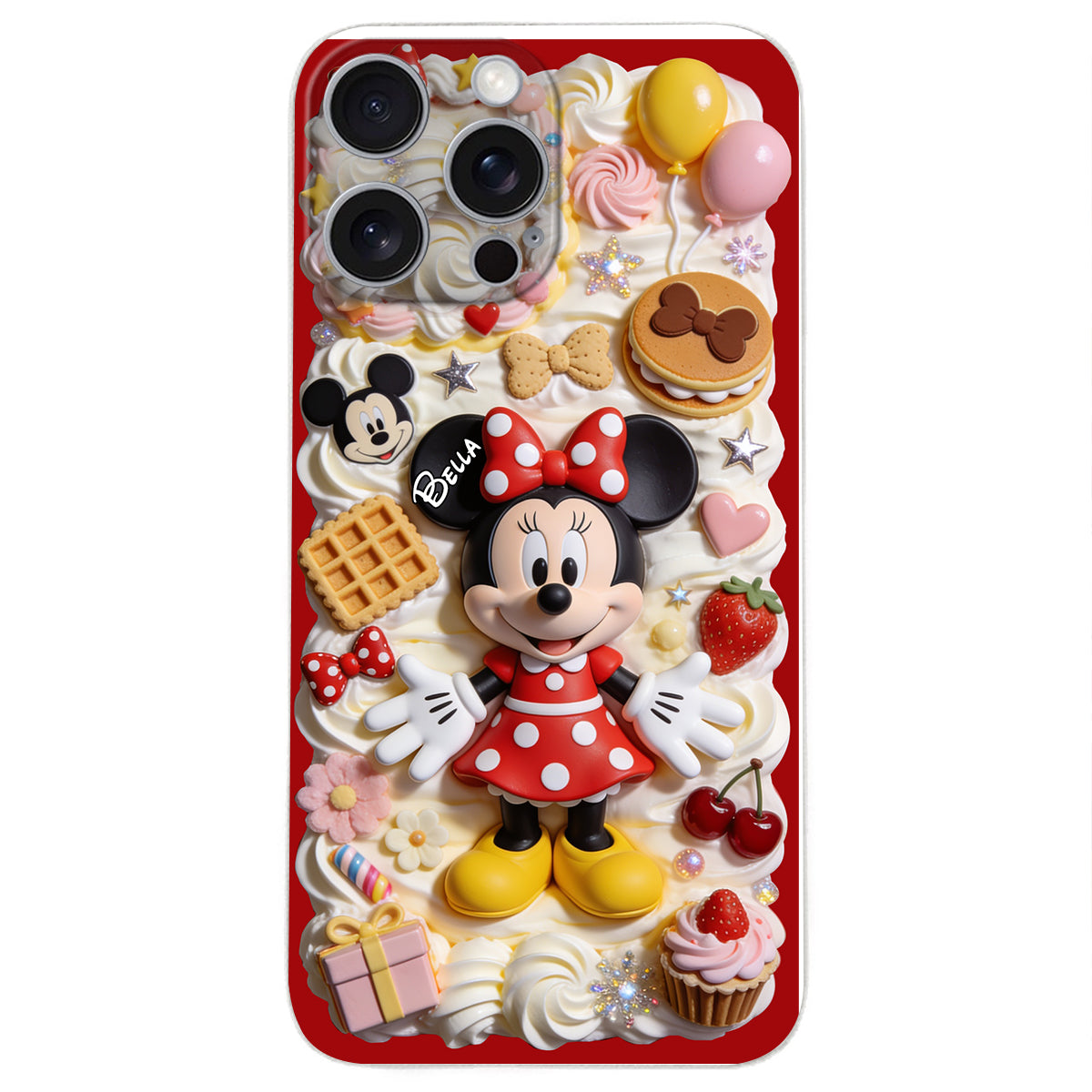 Sweet Magic - Personalized Mouse 3D Embossed Leather Phone Case