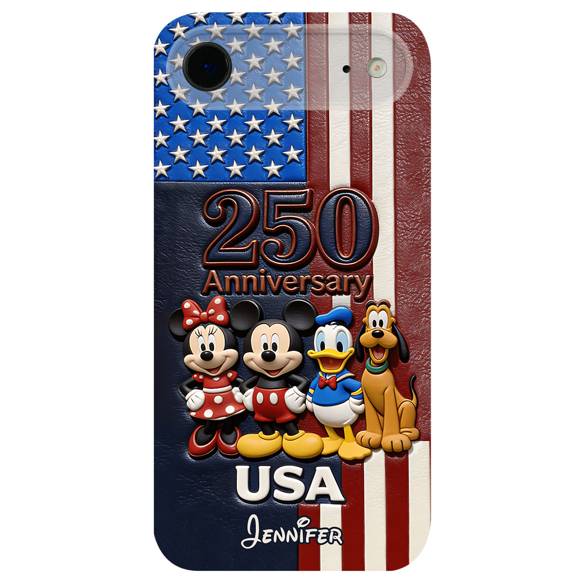 Friends 250 Anniversary - Personalized Mouse 3D Embossed Leather Phone Case