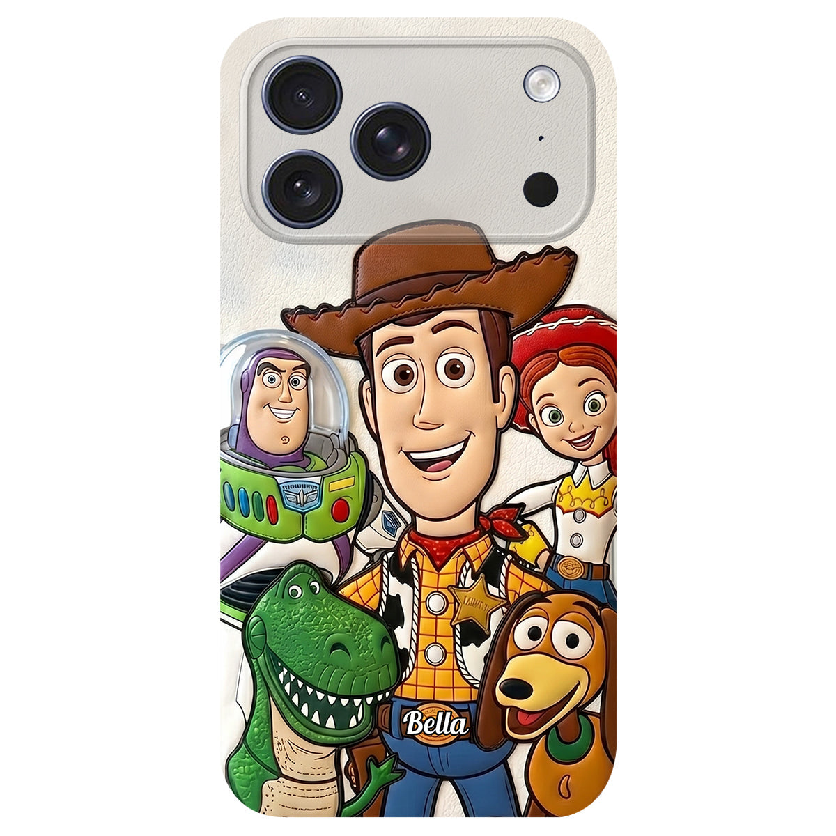 Galaxy And Western Buddy Toy - Personalized Movie For Kids 3D Embossed Leather Phone Case