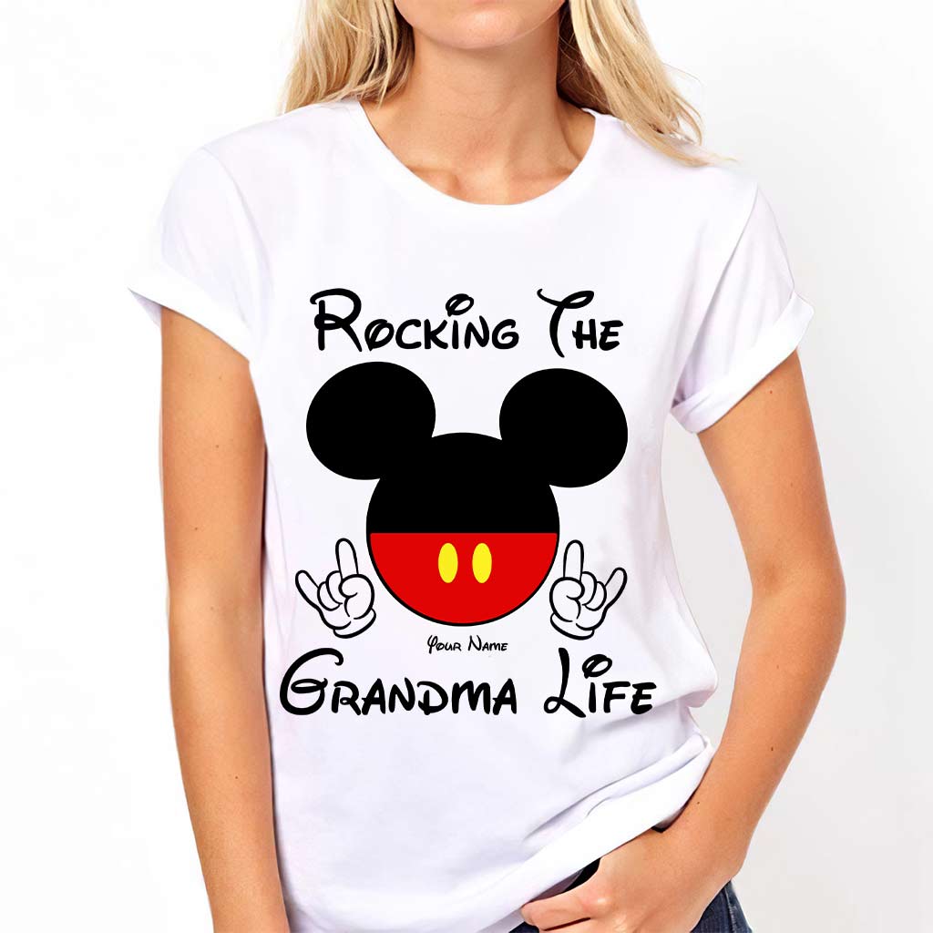 Rocking The Grandma Life - Personalized Mother's Day Mouse T-shirt and Hoodie