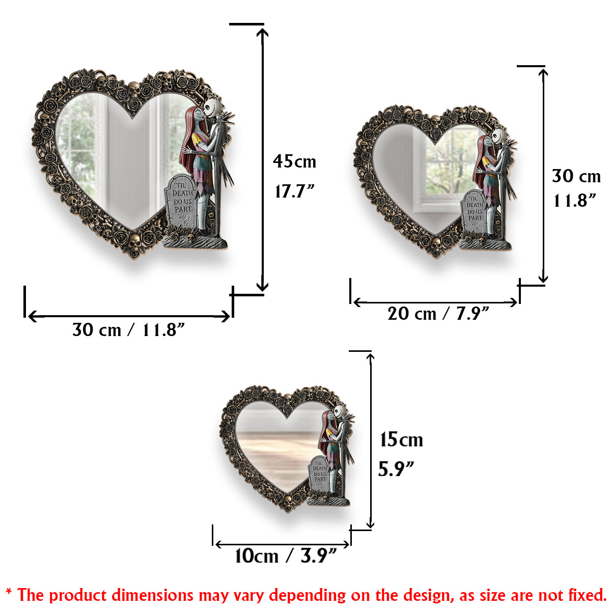 Till Death Do Us Part - Personalized Nightmare Couple Wall Hanging Mirror