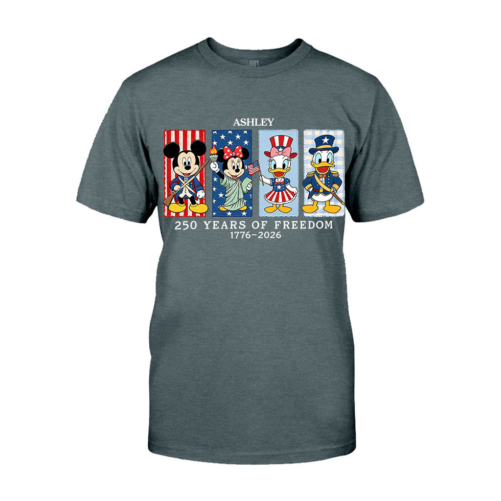 Mouse & Friends 250 Years Of Freedom 1776 - 2026 - Personalized Mouse T-shirt And Hoodie