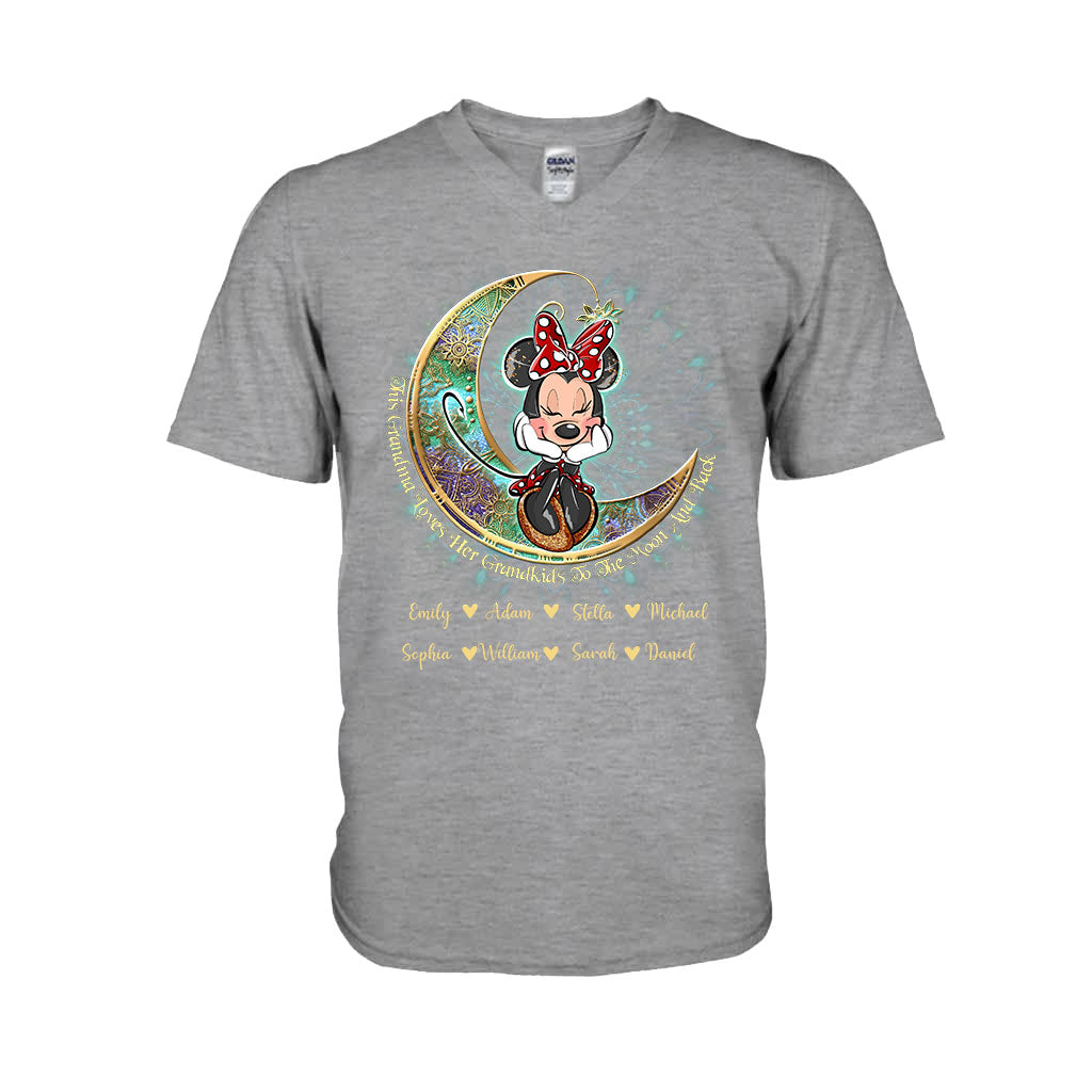 This Grandma Loves Her Grandkids To The Moon And Back - Personalized Mouse T-shirt and Hoodie