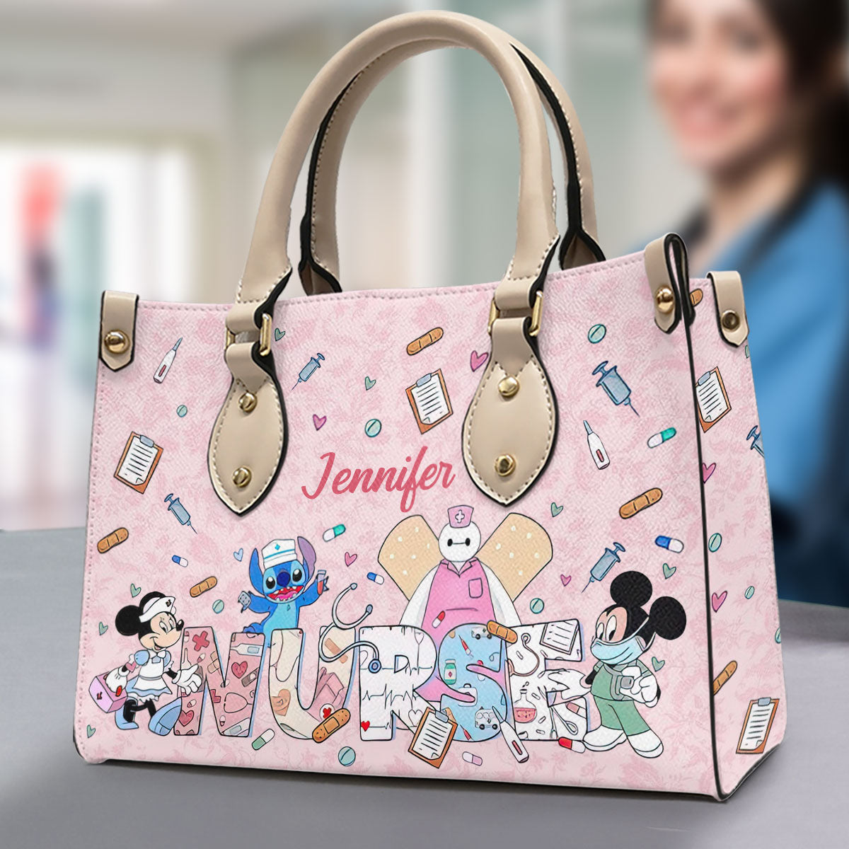 Nurse Life - Personalized Nurse Leather Handbag