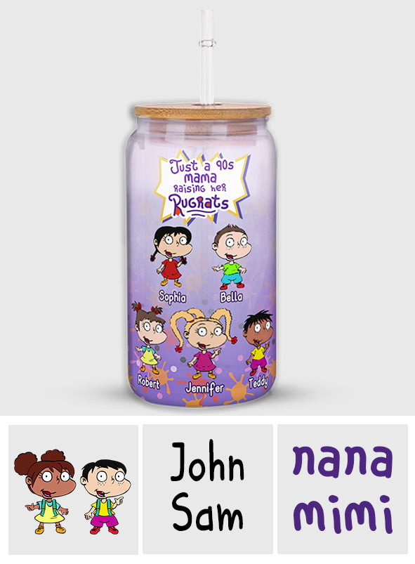 Just A Mama Raise Rugrats - Personalized 90's Cartoon Can Glass