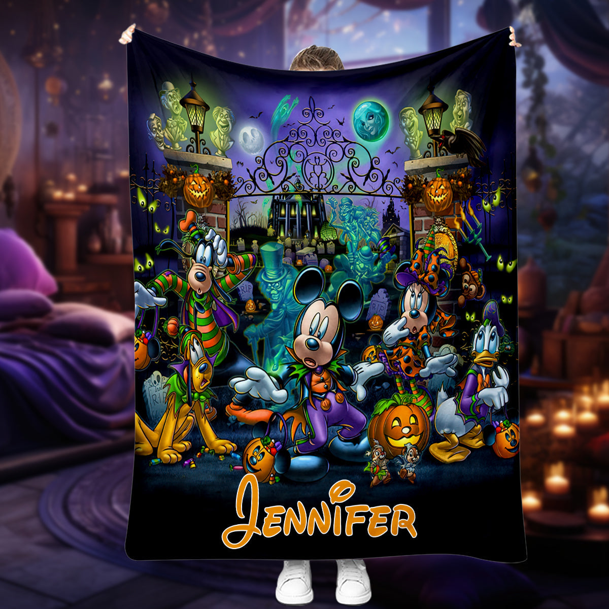 Happy Haunts Room For More - Personalized Mouse Blanket