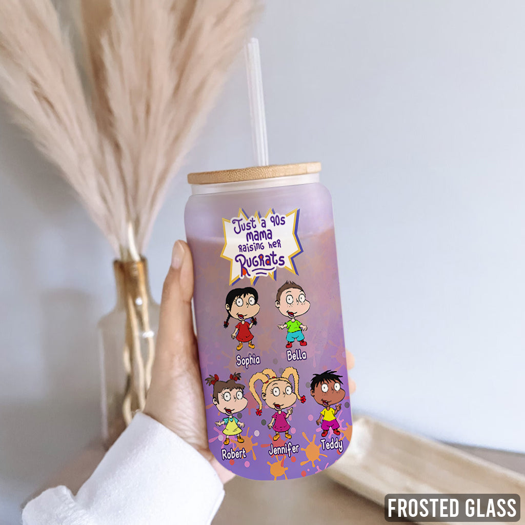 Just A Mama Raise Rugrats - Personalized 90's Cartoon Can Glass