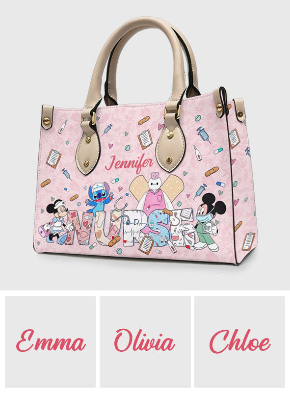 Nurse Life - Personalized Nurse Leather Handbag