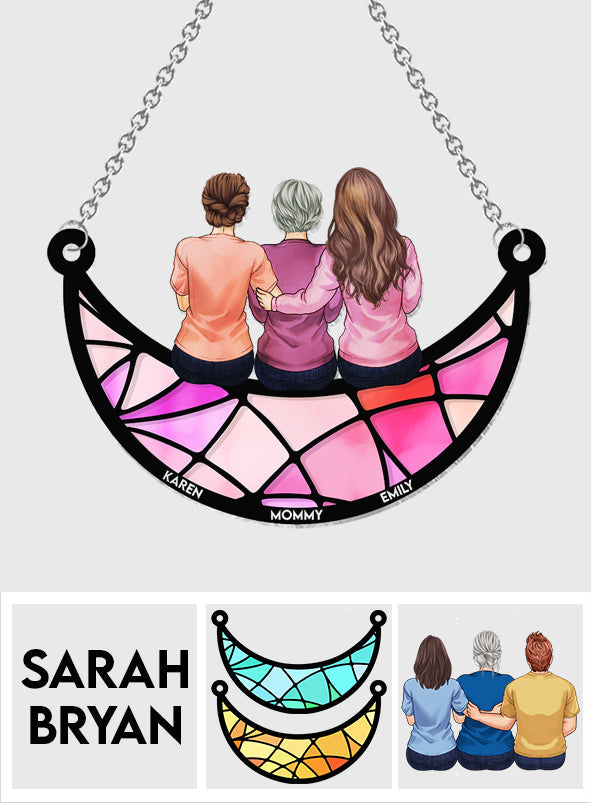 I Love You Mom - Personalized Mother Window Hanging Suncatcher Ornament