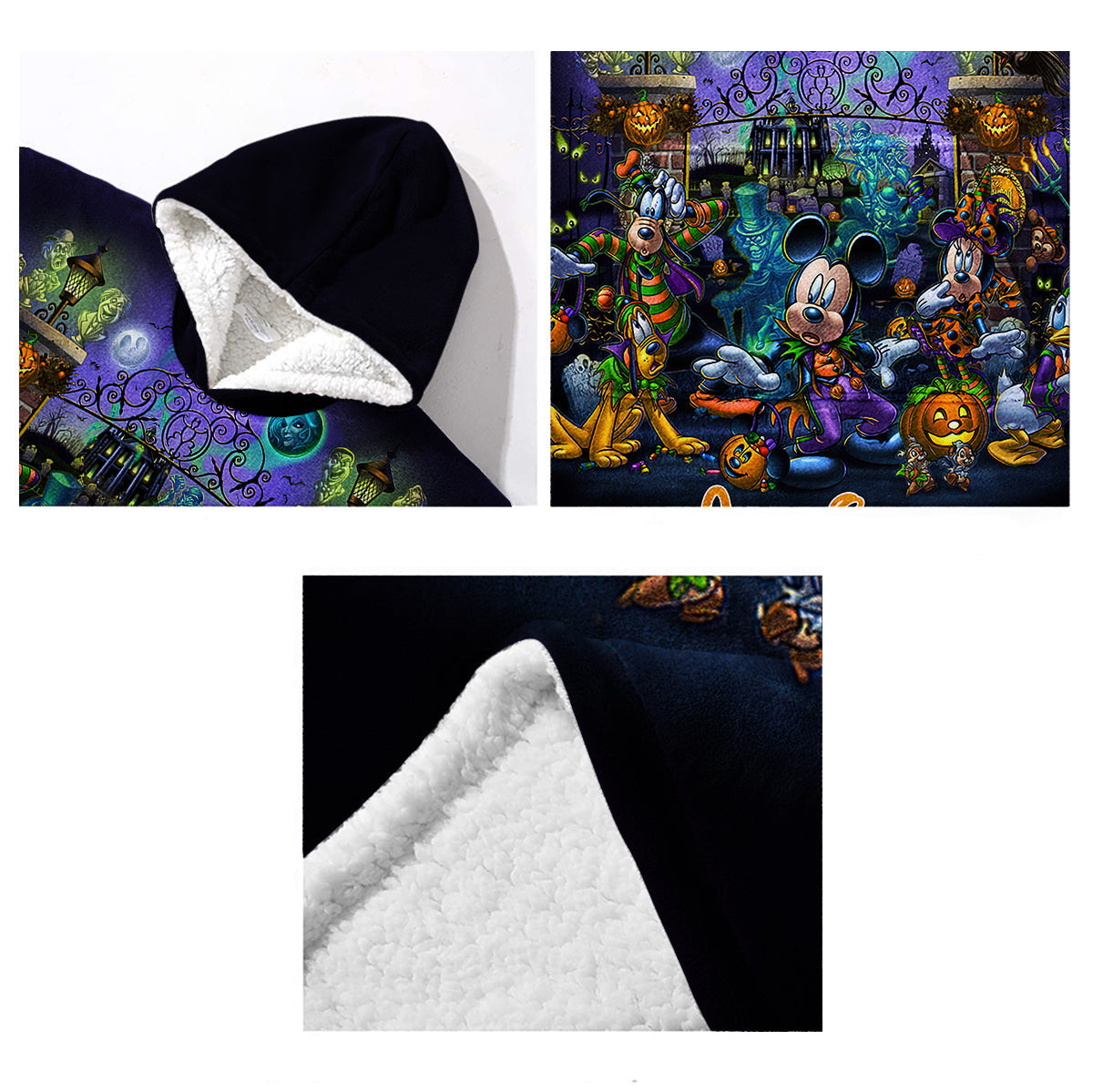 Happy Haunts Room For More - Personalized Mouse Blanket Hoodie
