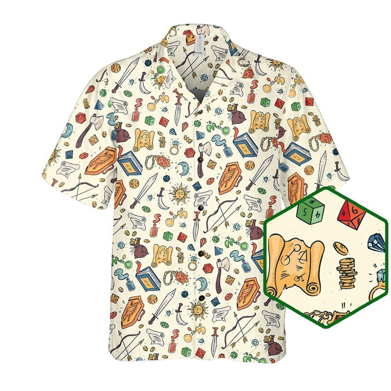 I Have Two Many Dice RPG Hawaiian Shirt 0523