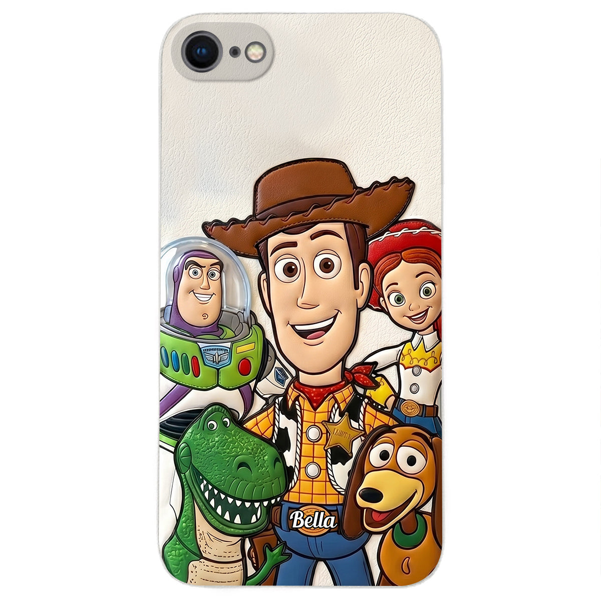 Galaxy And Western Buddy Toy - Personalized Movie For Kids 3D Embossed Leather Phone Case