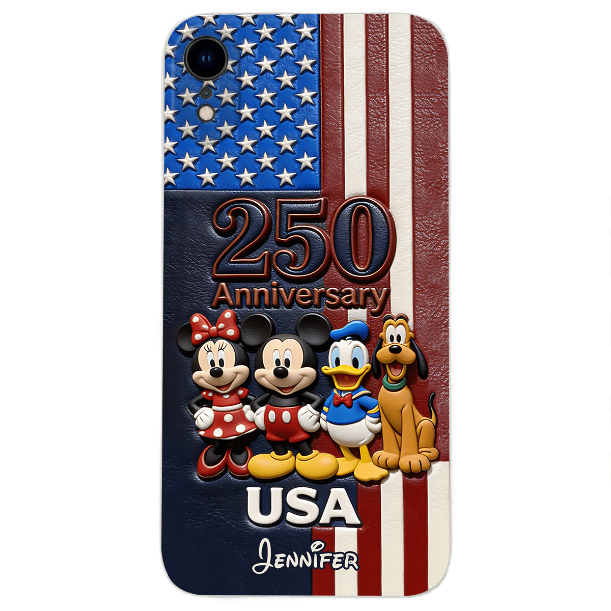 Friends 250 Anniversary - Personalized Mouse 3D Embossed Leather Phone Case