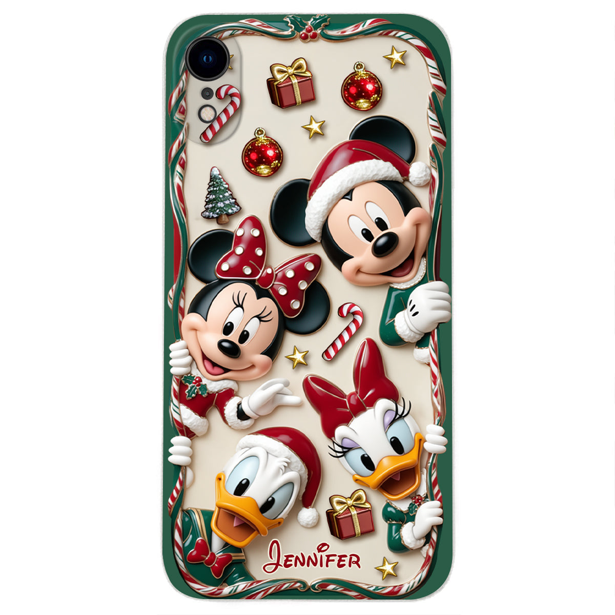 Magical Friends - Personalized Mouse 3D Embossed Leather Phone Case