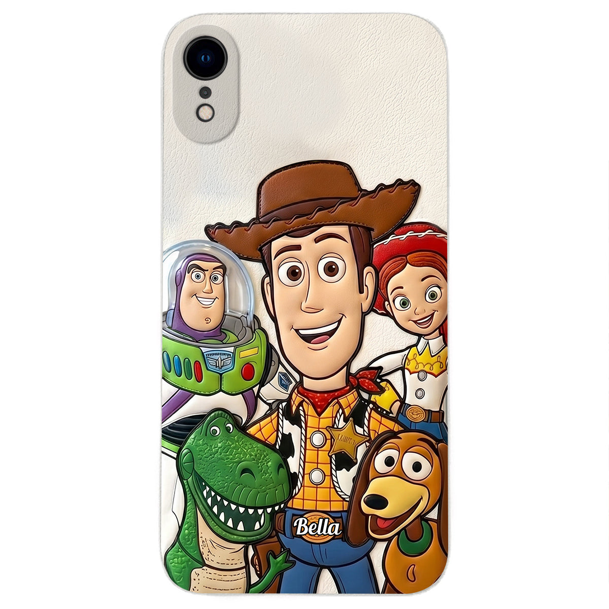 Galaxy And Western Buddy Toy - Personalized Movie For Kids 3D Embossed Leather Phone Case