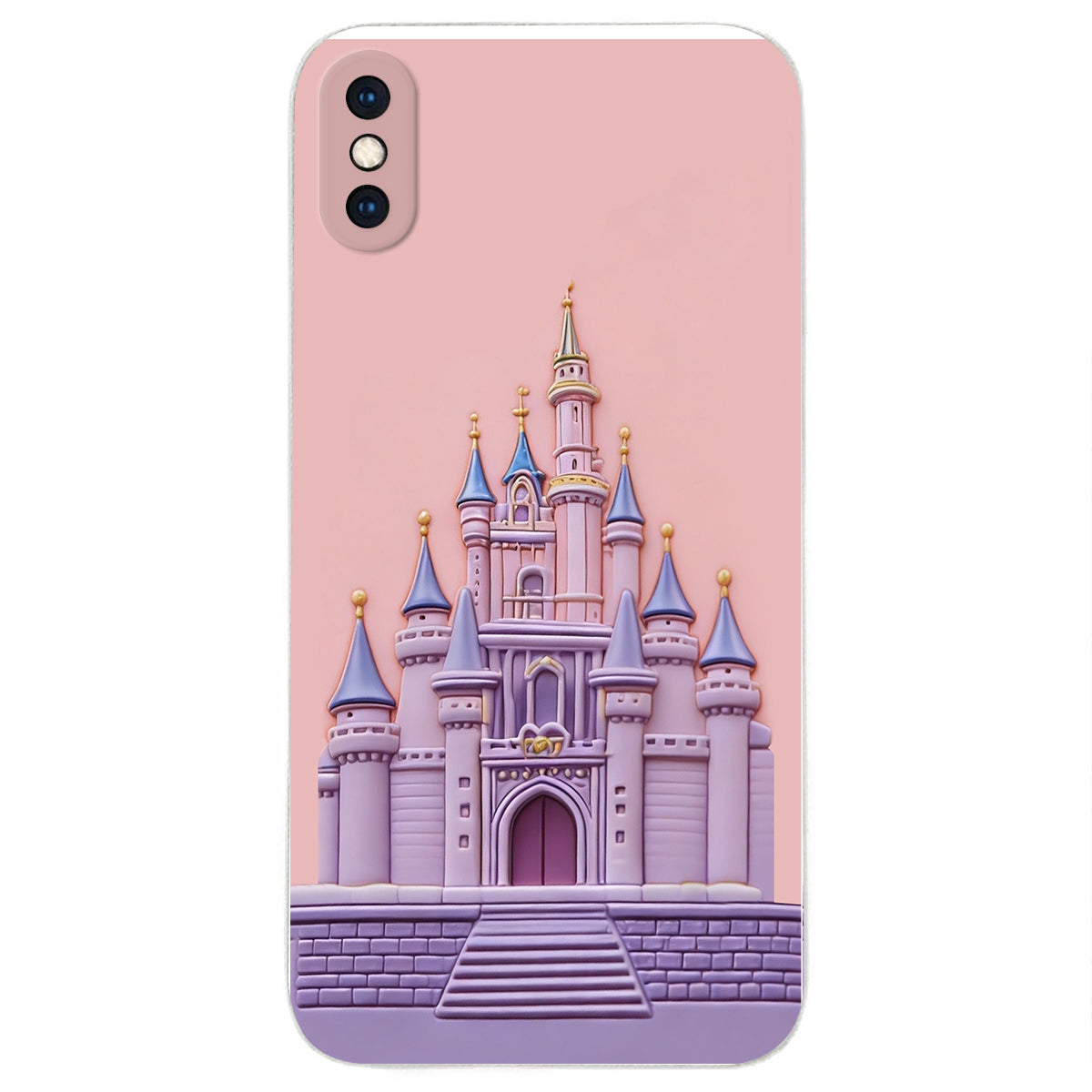 Magical Castle Friends Leather Phone Case & Charm Set - Personalized Mouse 3D Embossed Leather Phone Case