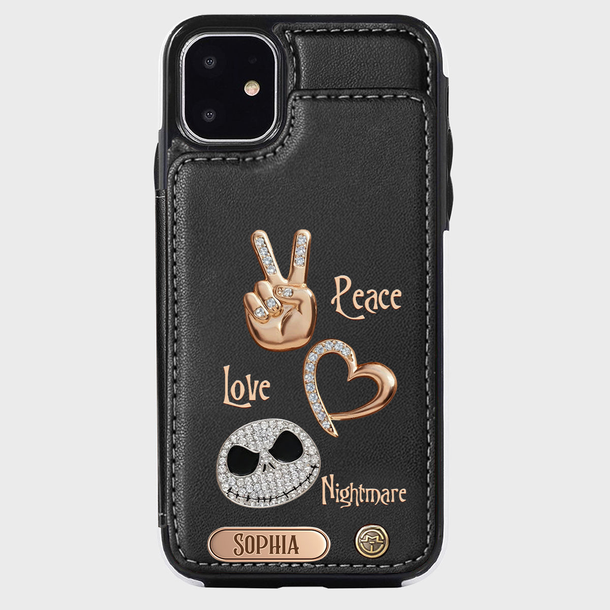 Peace Love Nightmare - Personalized Nightmare Wallet Phone Case