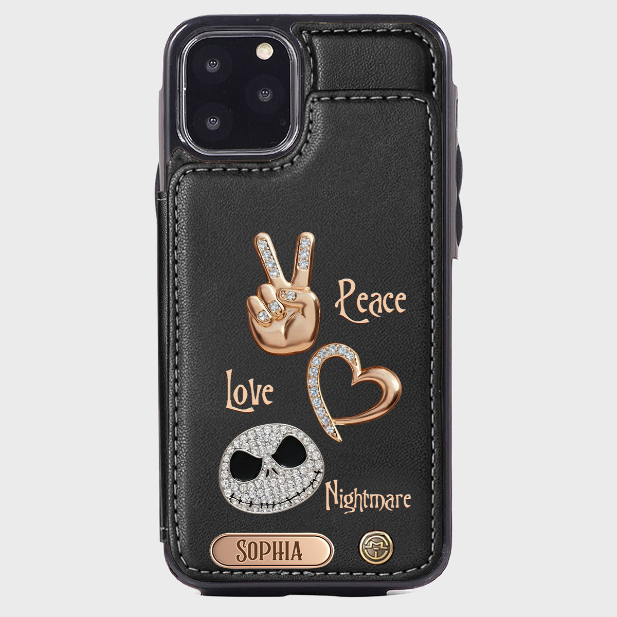 Peace Love Nightmare - Personalized Nightmare Wallet Phone Case