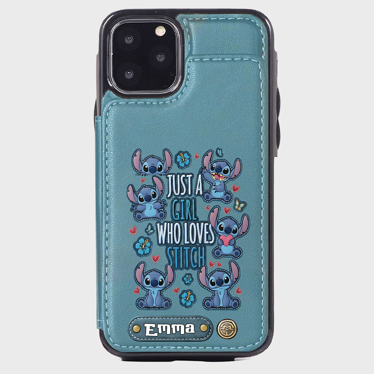 Just A Girl Who Loves Stitch - Personalized Ohana Wallet Phone Case