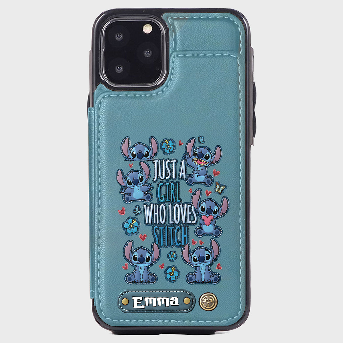Just A Girl Who Loves Stitch - Personalized Ohana Wallet Phone Case