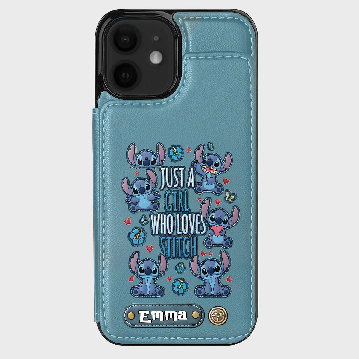 Just A Girl Who Loves Stitch - Personalized Ohana Wallet Phone Case
